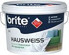 Краска BRITE Hausweiss интерьерная белая шелковисто-матовая 0,9л